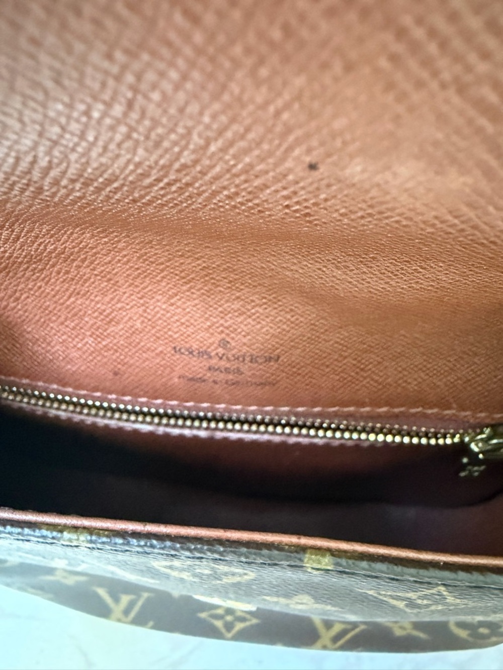 Vintage Louis Vuitton Monogram Messenger Bag in Brown and Tan Leather Trim - Picture 7 of 8